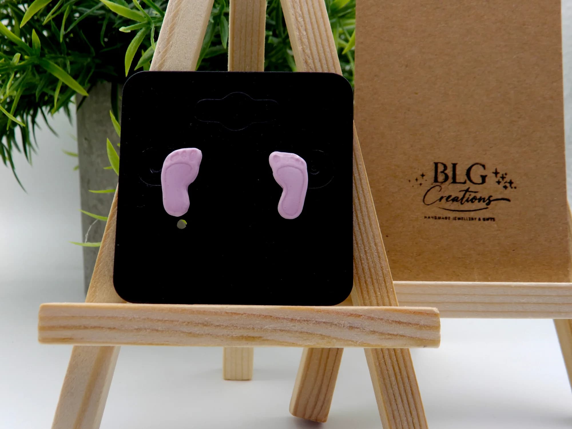 Baby Pink Baby Foot Stud Earrings