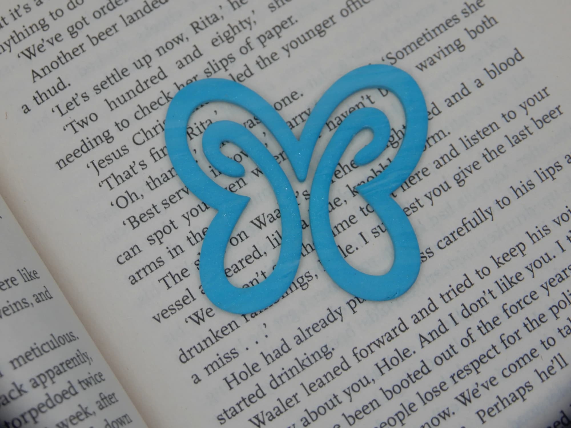 Marbled Turquoise Butterfly Book Mark
