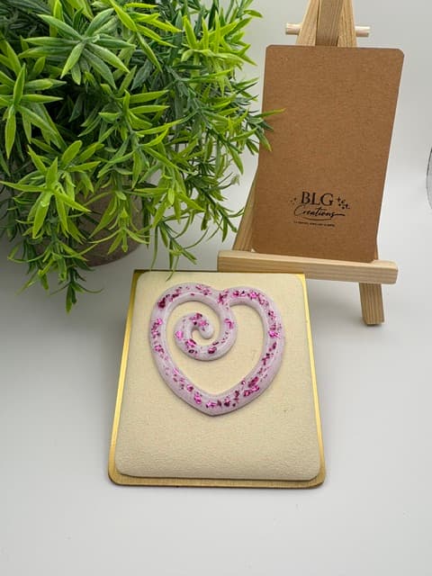 Pink Glitter Heart Bookmark