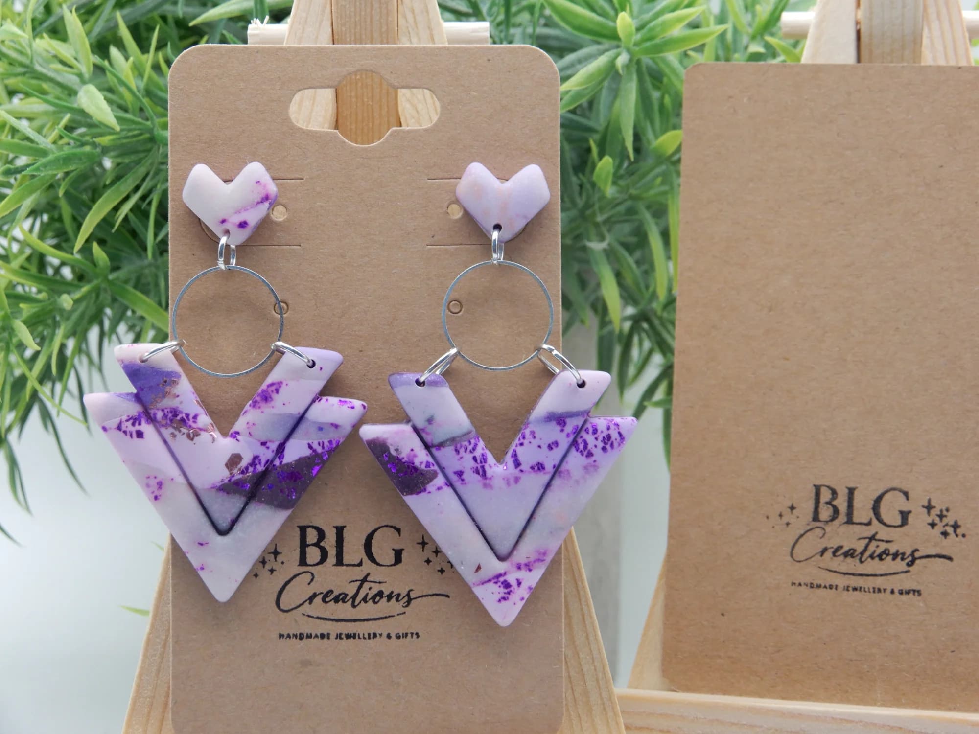 Purple Geometric Earrings