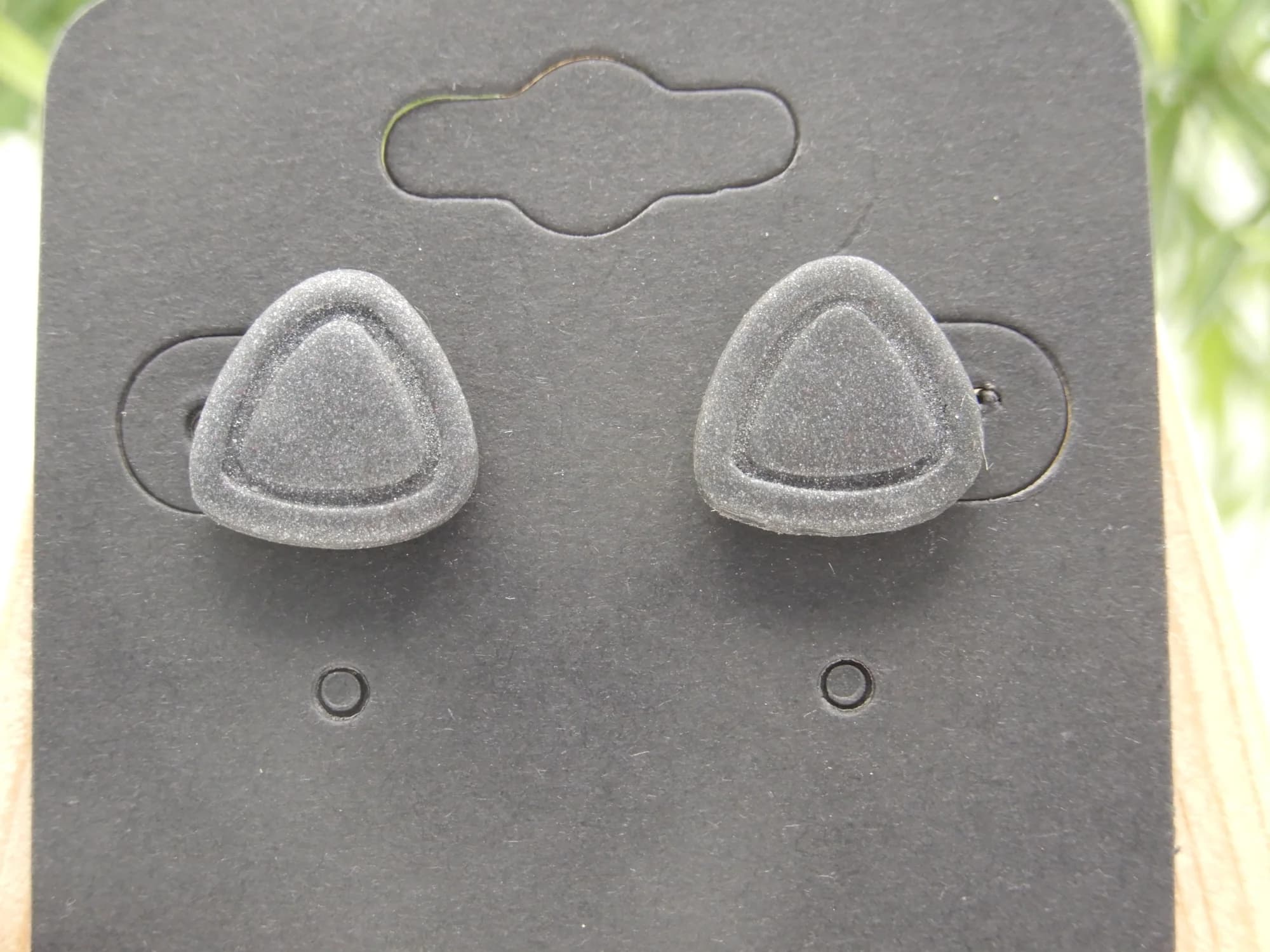 Black/Grey Glitter Stud Earrings