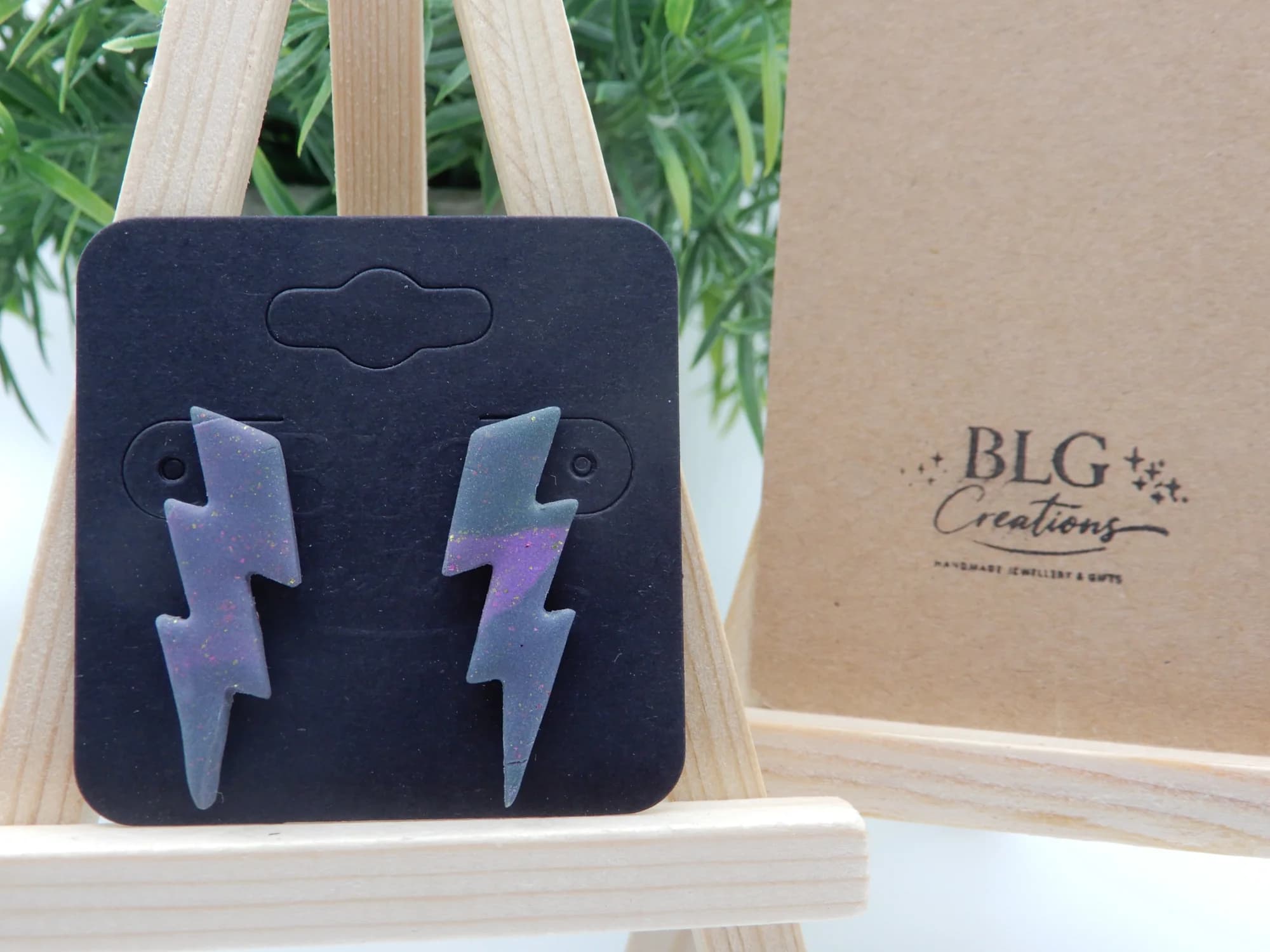Lightning Bolt Stud Earrings