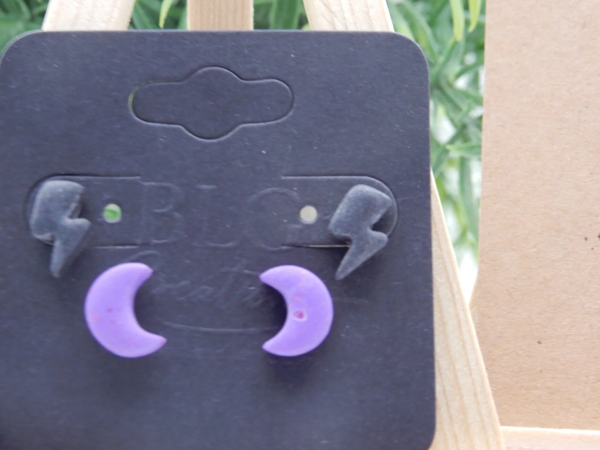 Moon & Lightning Bolt Micro Stud Earrings Set