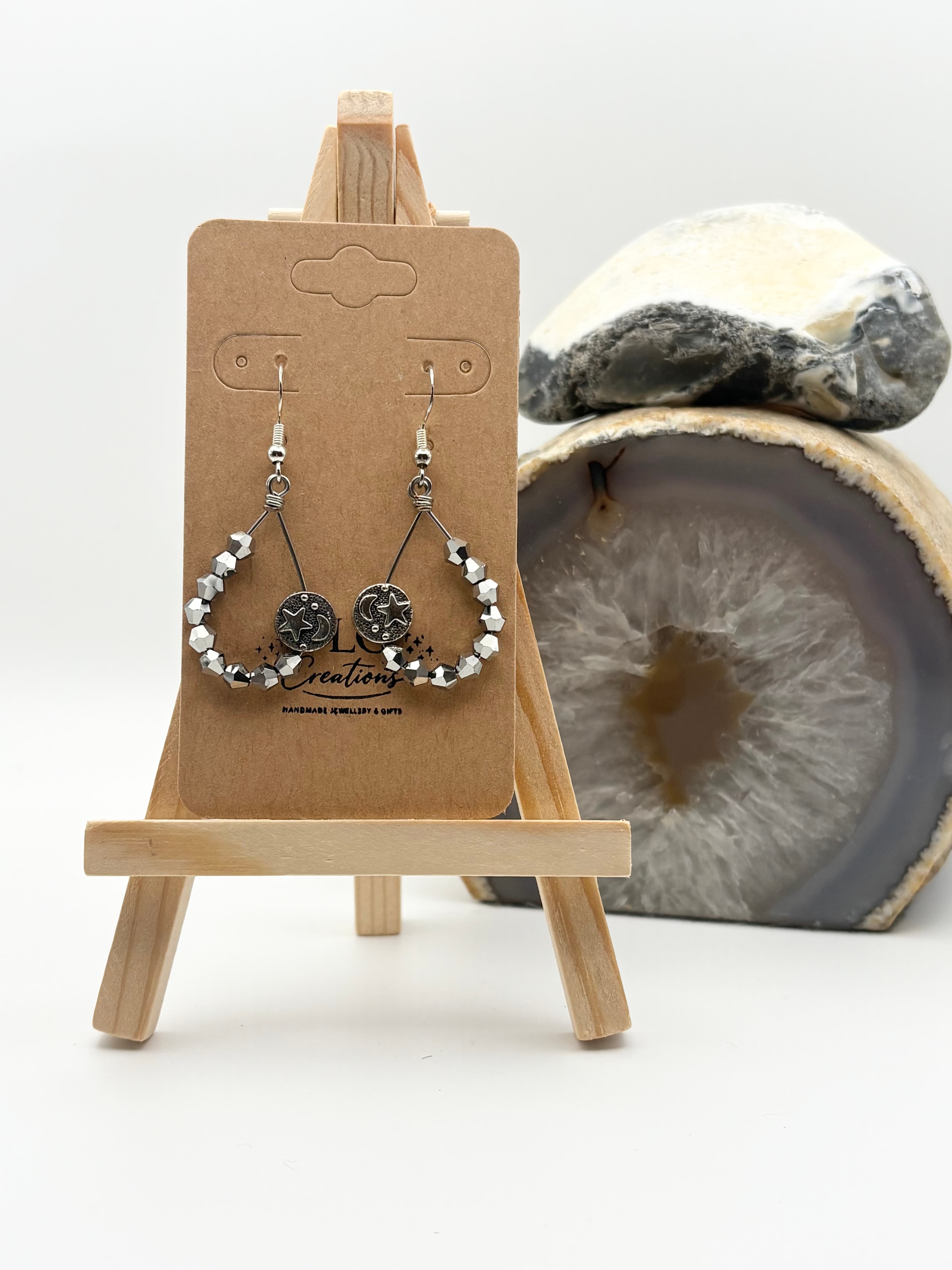 Celestial Moon & Star Drop Earrings