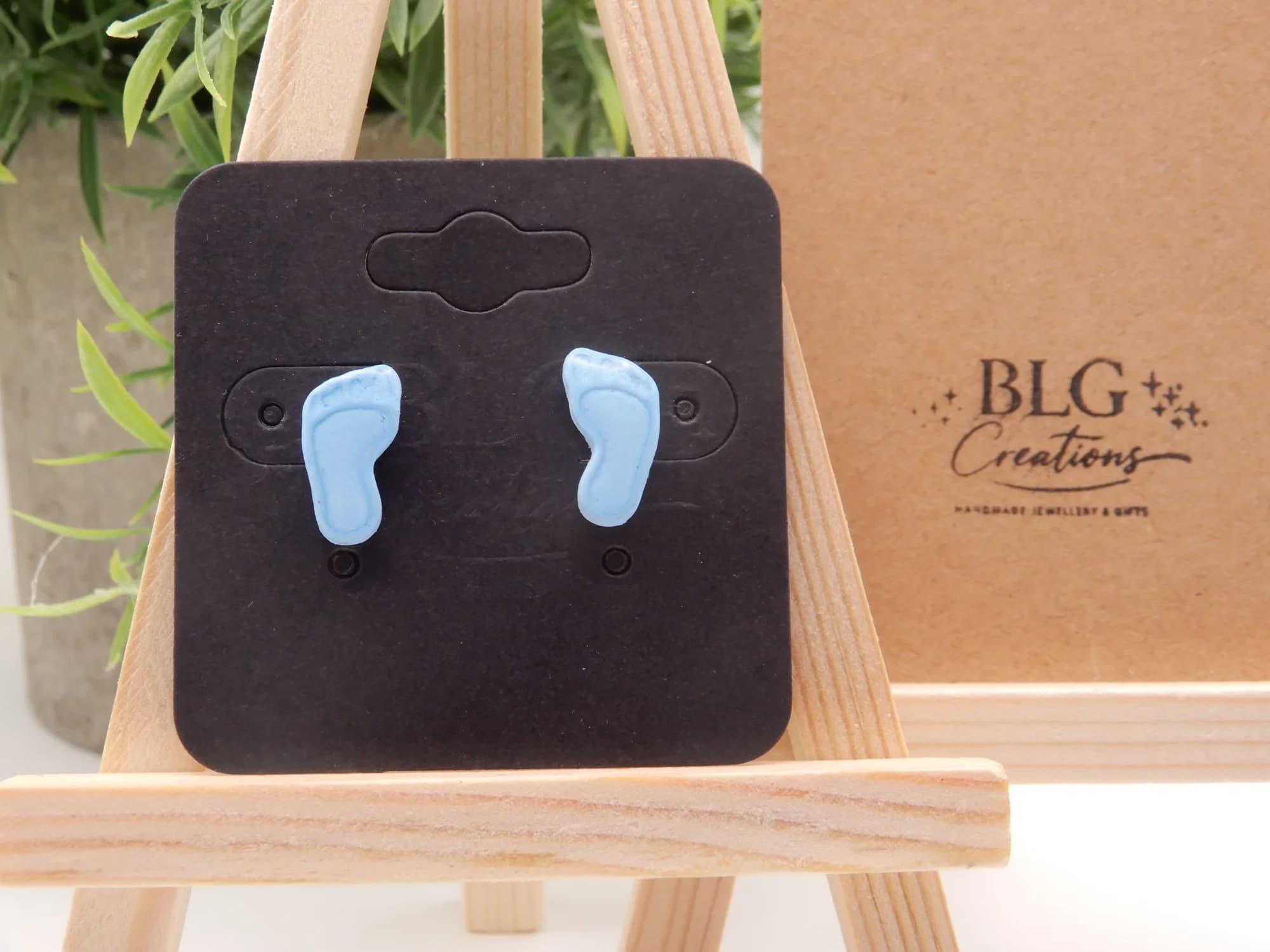 Baby Blue Baby Foot Stud Earrings