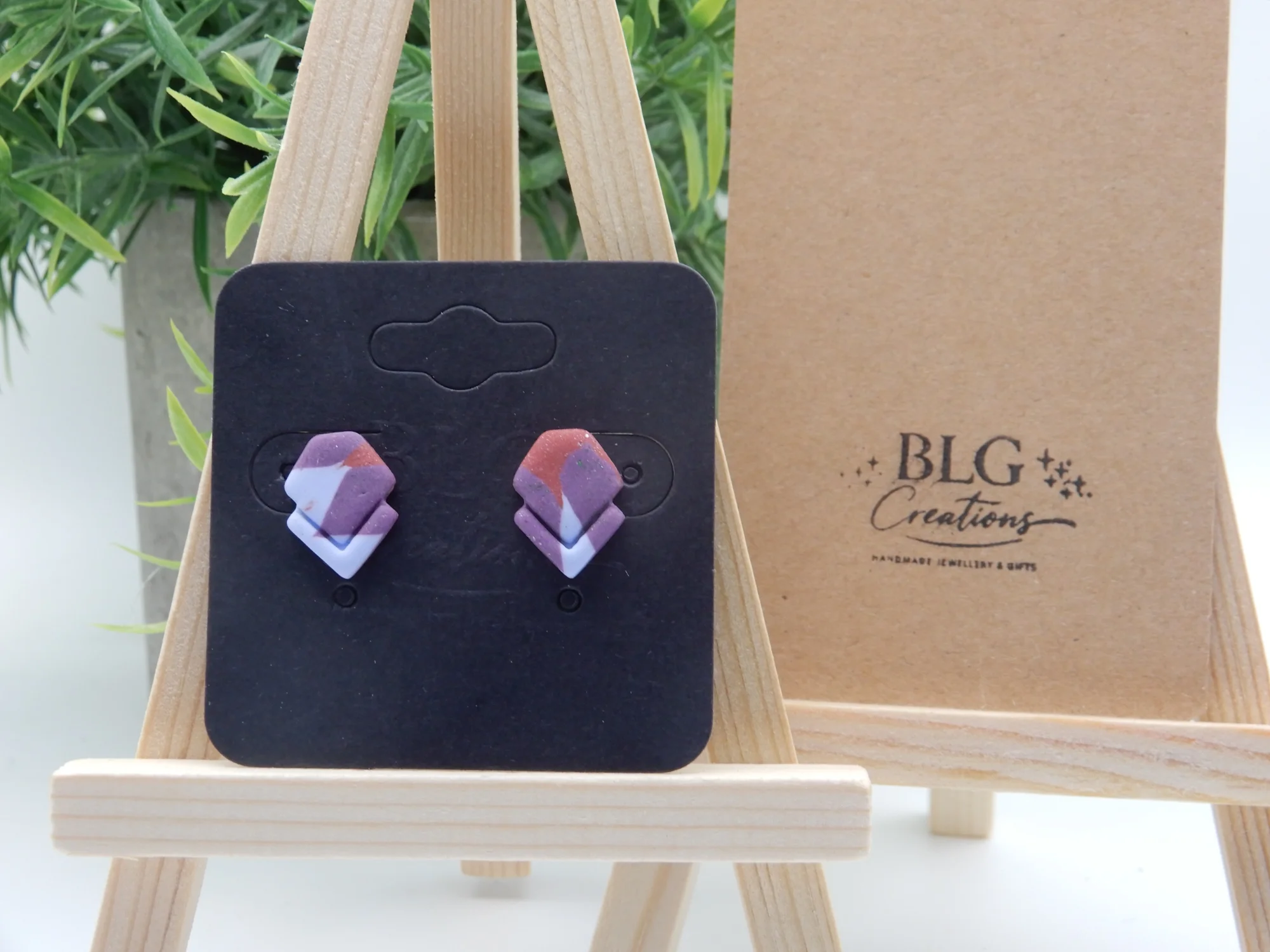 Marble Glitter Stud Earrings