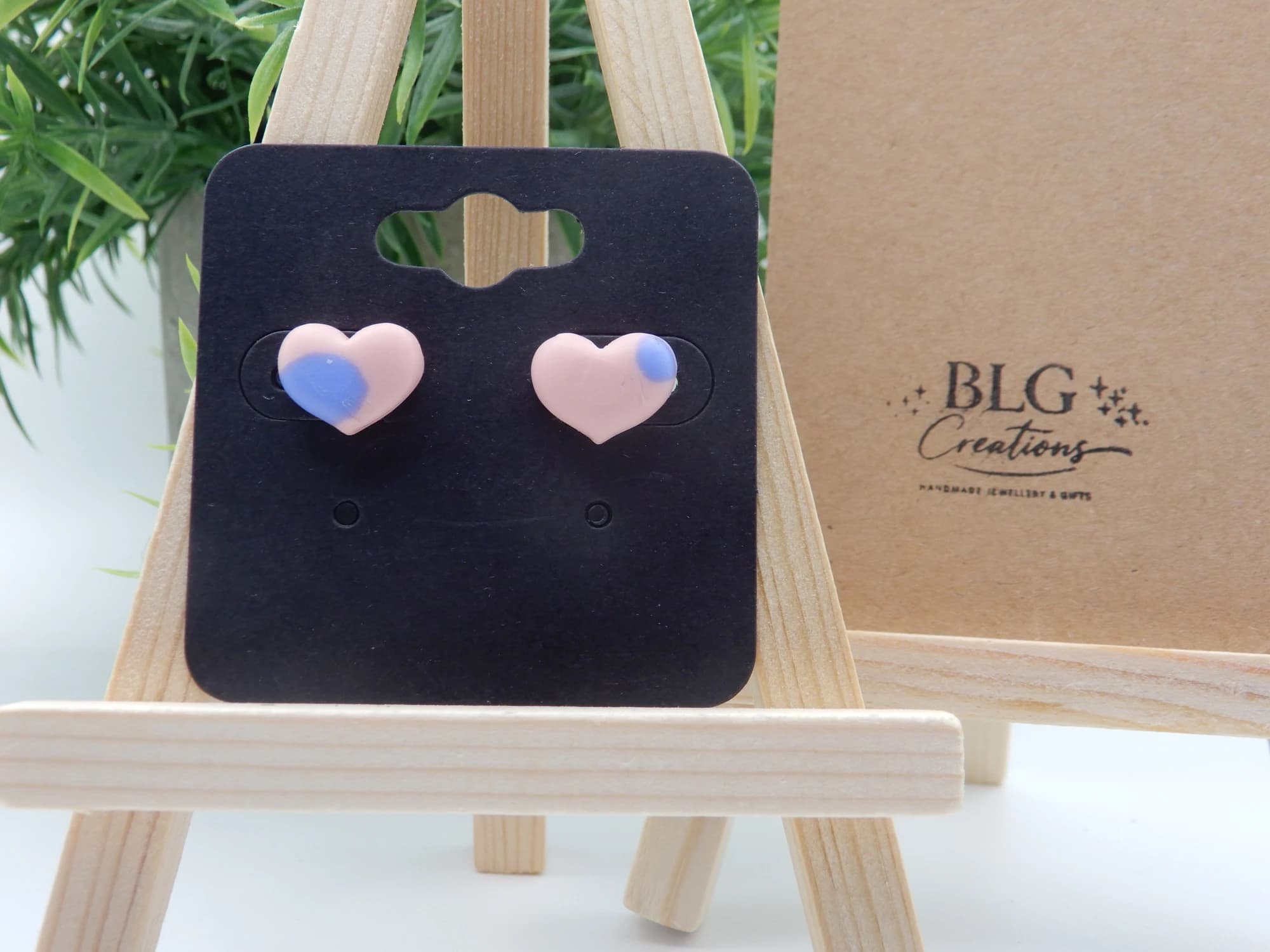 Soft Pastel Hearts Stud Earrings