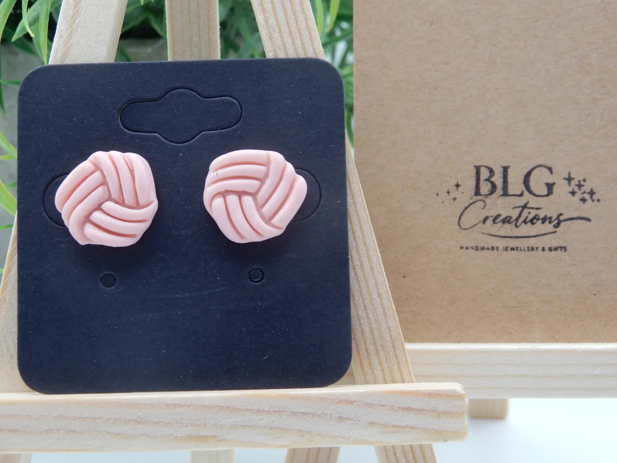 Pink Knot Stud Earrings